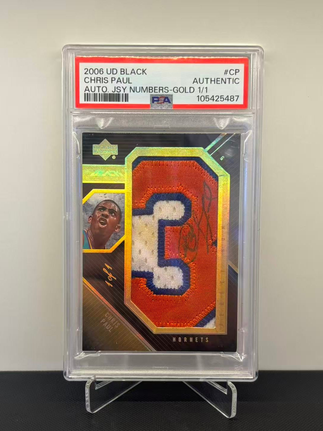 2006-07 Upper Deck Black Autographs Jersey Numbers Gold Chris Paul 1/1