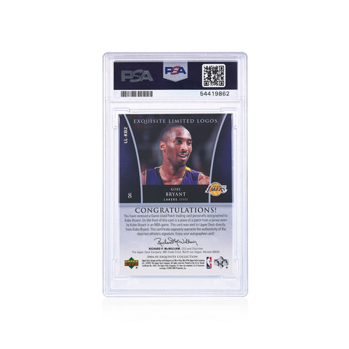 2004 Upper Deck Exquisite Collection Limited Logos Autograph Material Kobe Bryant 14/50