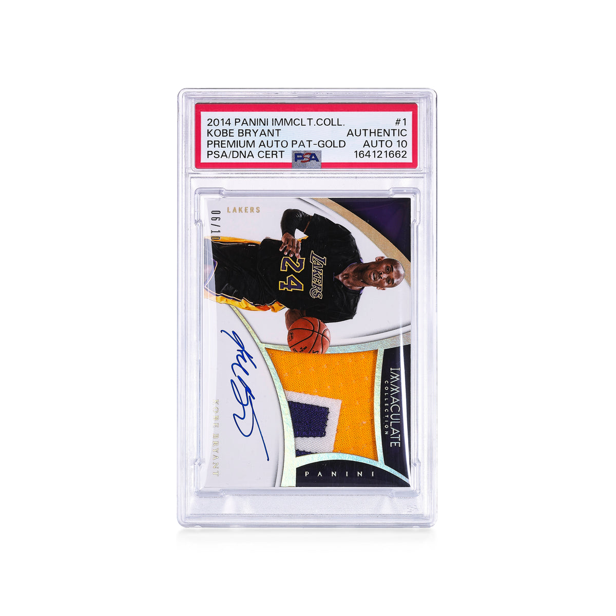 2014-15 Panini Immaculate Collection Premium Autographed Patches Gold Kobe Bryant 6/10