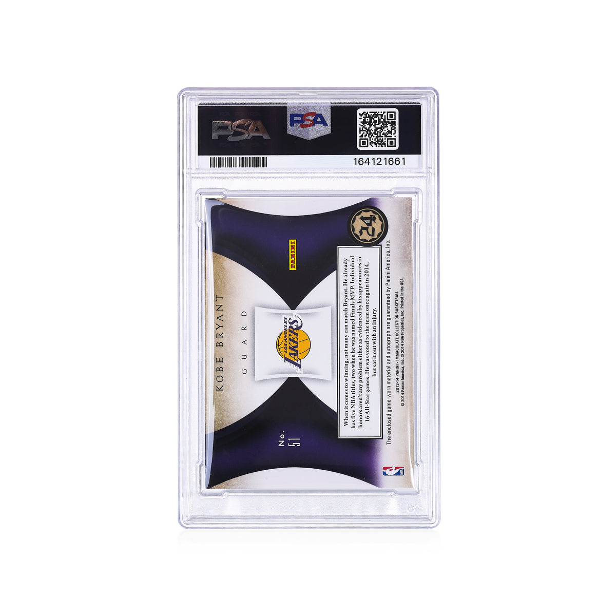 2013-14 Panini Immaculate Premium Autographs Patch Kobe Bryant 22/25