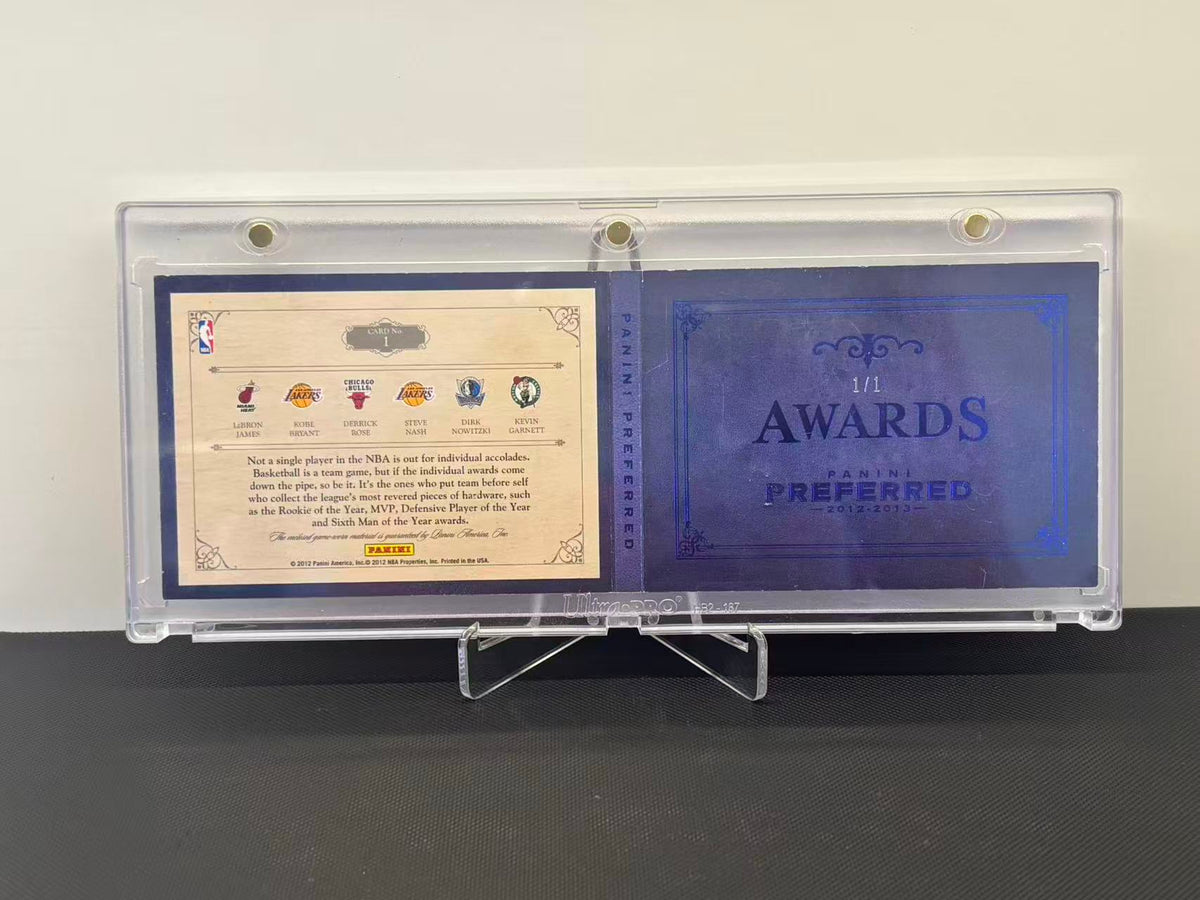 2012-13 Panini Preferred Awards Prime Rose/Nowitzki/Garnett/Bryant/James/Nash 1/1