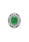 7.4 Carat Emerald and Diamond Ring