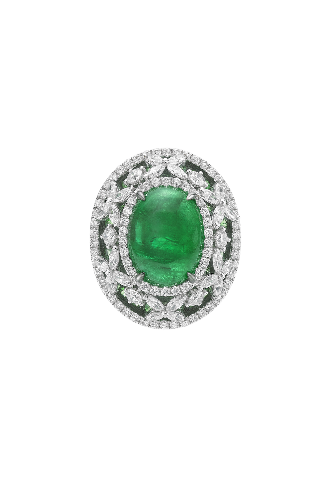 7.4 Carat Emerald and Diamond Ring