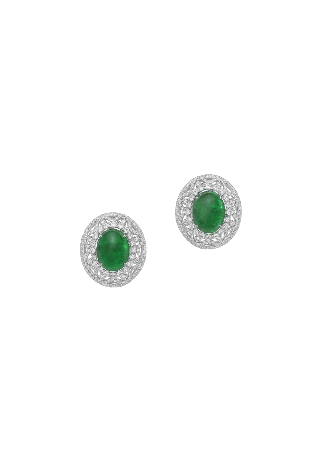 11.3 Carat Emerald and Diamond Earrings