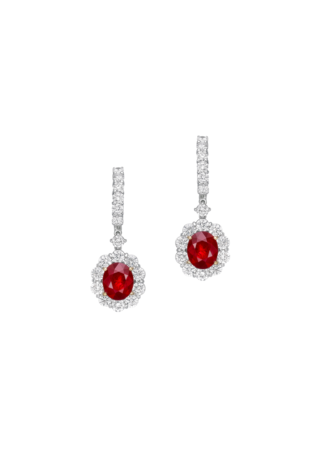 6.02 Carat Ruby and Diamond Earrings